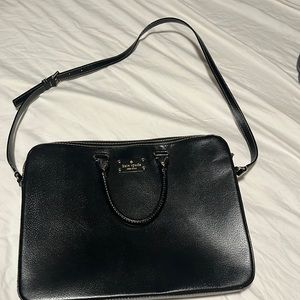 Kate Spade laptop bag black leather in great